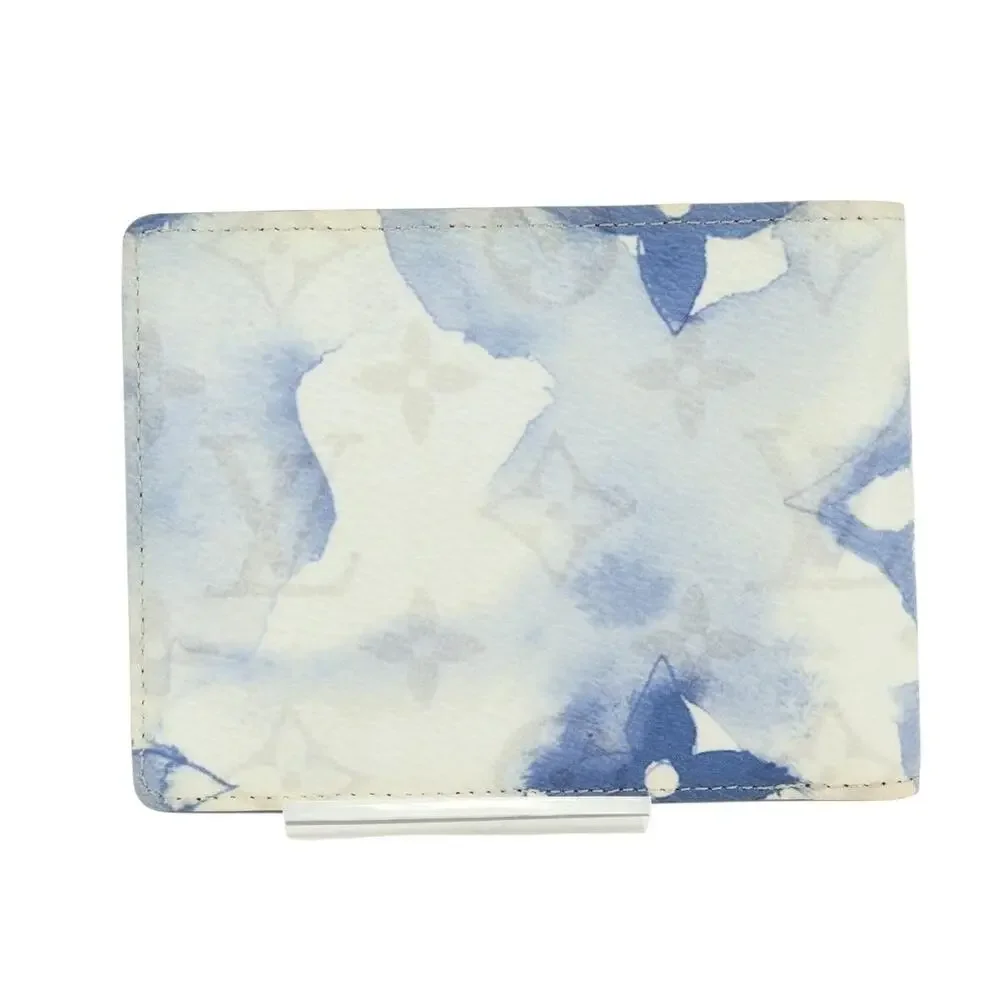Louis Vuitton Monogram Watercolor Portefeuille Multi Ple Wallet Blue